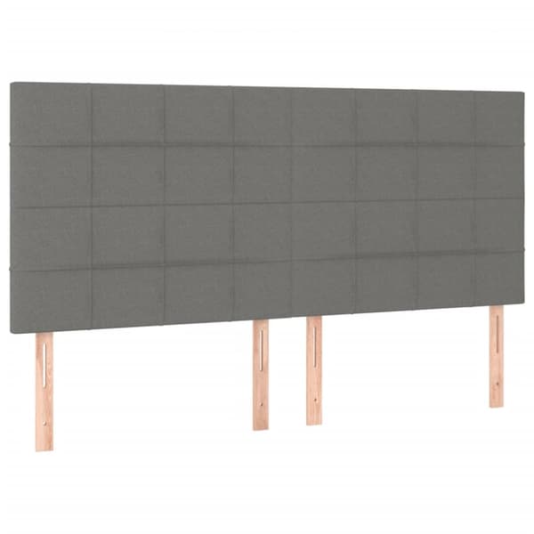 Ramsäng med madrass mörkgrå 200x200 cm tyg