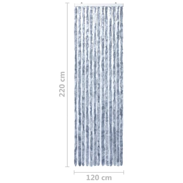 Insektsdraperi silver 118x220 cm chenille