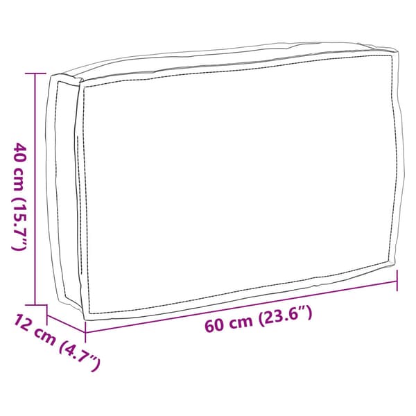 Kudde Kräm 60 x 40 x 12 cm Oxford Tyg