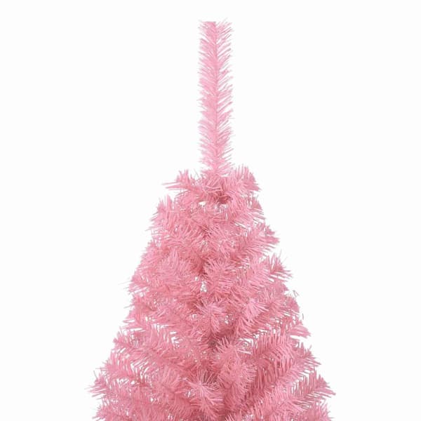 Konstgjord Förbelyst Julgran med 150 LED-lampor Rosa 120 cm PVC