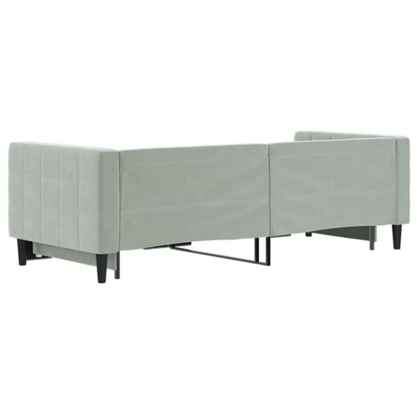 Dagbädd utdragbar ljusgrå 80x200 cm sammet