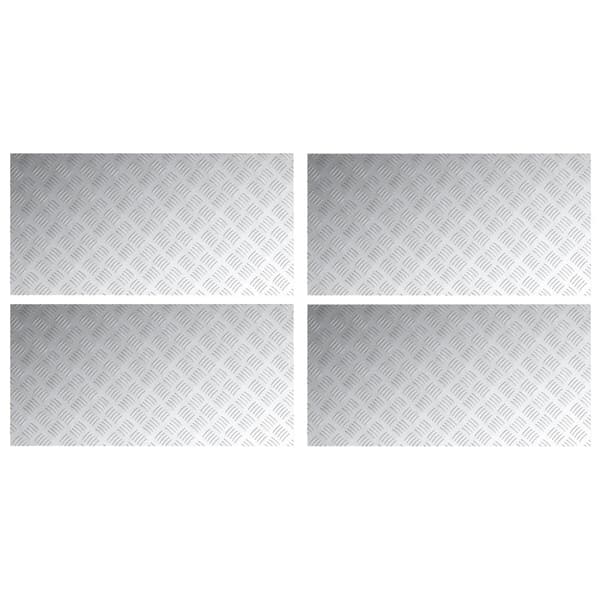 Trappsteg Rektangulär 4 pcs Silver 100 x 50 cm Aluminium