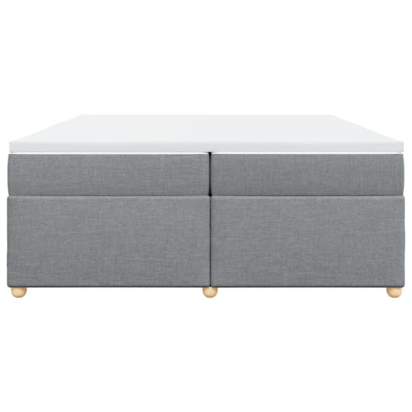 Ramsäng med madrass ljusgrå 200x200 cm tyg
