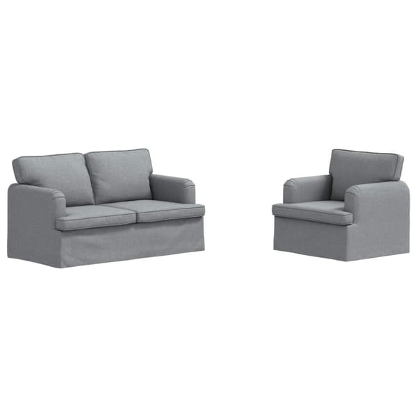 Soffset 2 pcs Ljusgrå 144 x 80 x 85 cm tyg