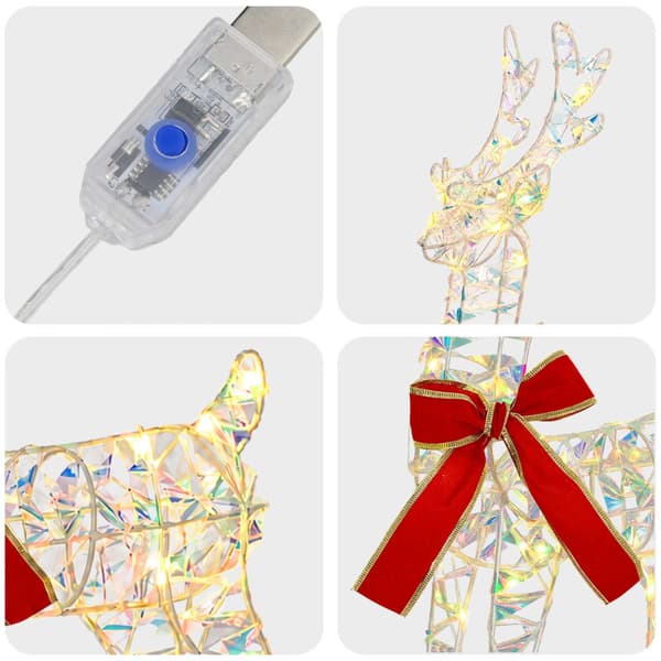3D Julren LOVIISA 2 st 80 LED-lampor Varmvit