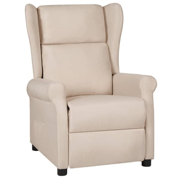 Reclinerfåtölj gräddvit tyg