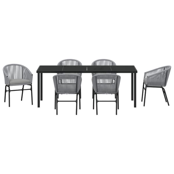 Trädgårdsmöbelset 7 pcs Antracit Pulverlackerat stål