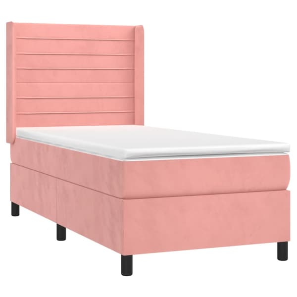 Ramsäng med madrass rosa 100x200 cm sammet