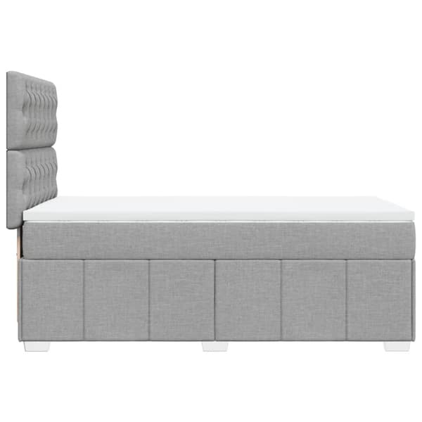 Ramsäng med madrass ljusgrå 80x200 cm tyg