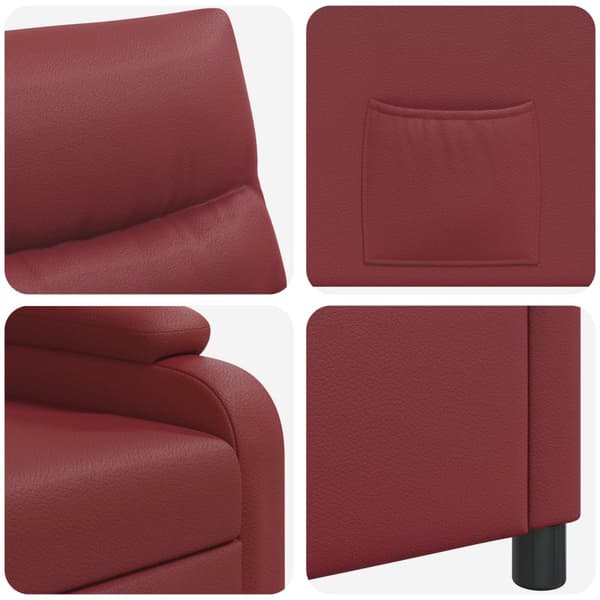 Recliner Vinröd Konstläder