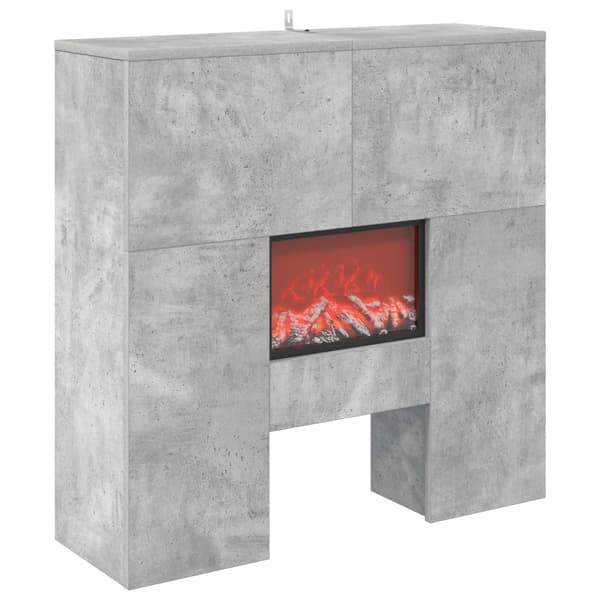 Elektrisk eldstad Betong 75 x 24,5 x 75 cm Konstruerat trä