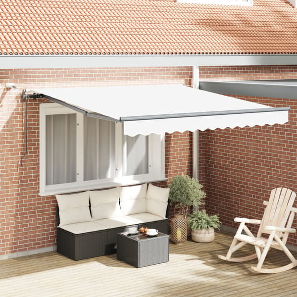 Markis tyg med Vit 300 x 250 cm Polyester