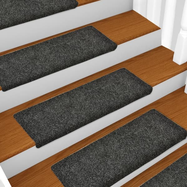 Trappmattor självhäftande 10 st 65x21x4 cm mörkgrå rektangulär kant