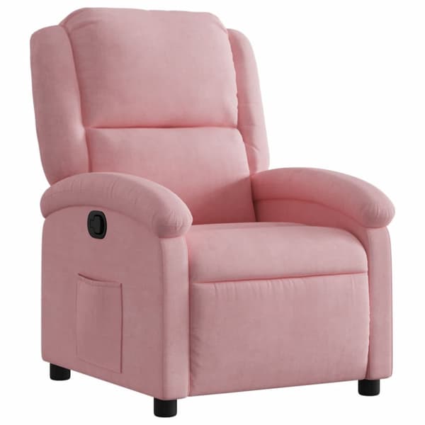 Reclinerfåtölj rosa sammet