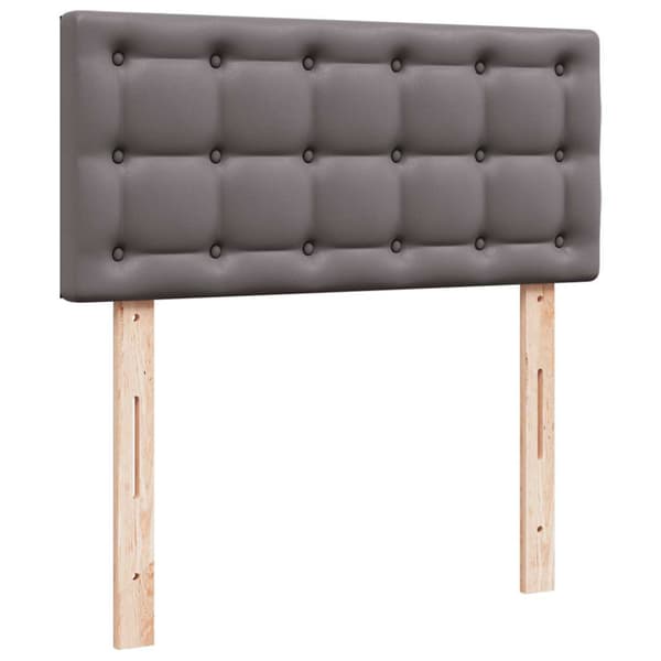 Ottoman sängram med madrasser grå 200x200 cm konstläder