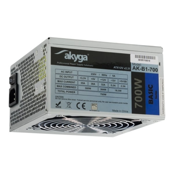 Akyga Basic Series AK-B1-700 - nätaggregat - 700 Watt Grå