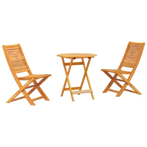 Fällbart bistroset 3 st Brun Massivt Akaciaträ