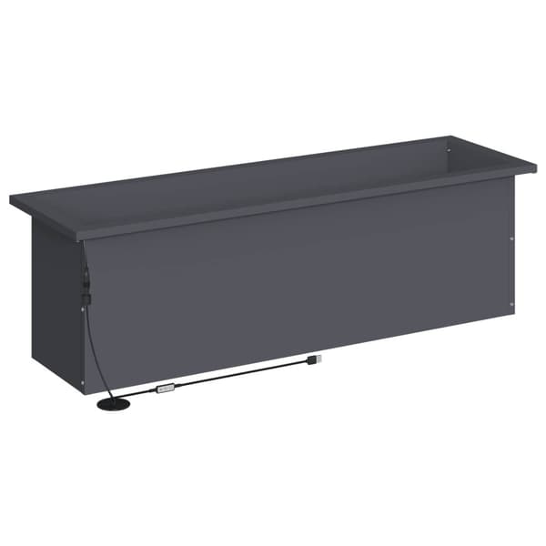 Odlingslåda med LED Antracit 30 x 100 x 30 cm Stål