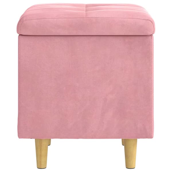 Ottoman med förvaring Rosa 40 x 40 x 45 cm Sammet