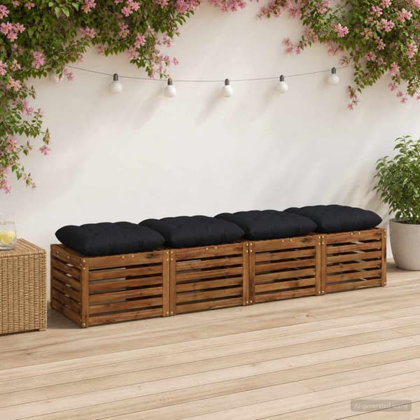 Sittkuddar VIANEN 4 st 100% Polyester Mörkblå 50 x 50 x 12 cm