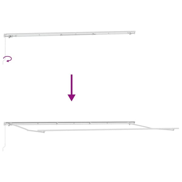 Markisram Vit 600 × 300 cm Aluminium