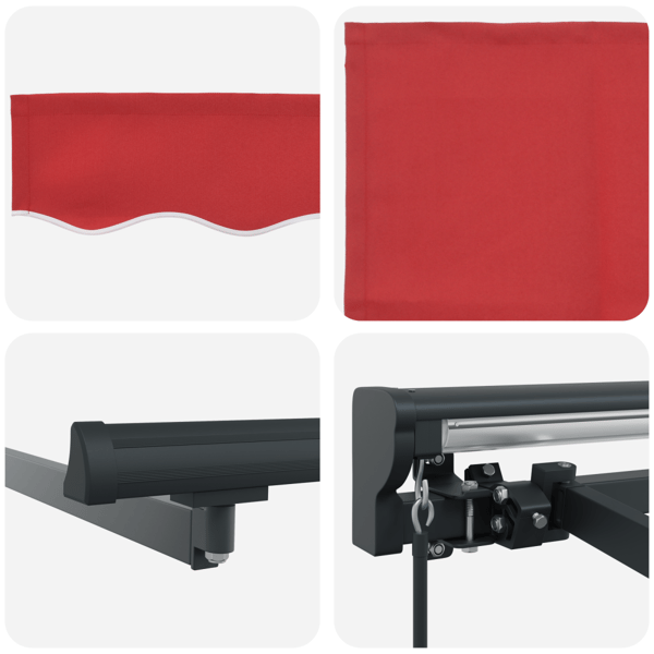 Markisram Röd 300 x 250 cm Polyester med PU-beläggning