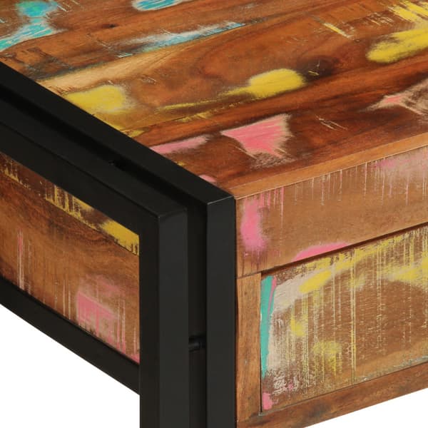 Konsolbord med låda Flerfärgsdesign Solid återvunnen trä