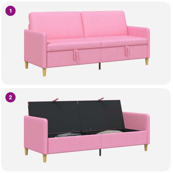 Soffa med förvaring Rosa 192 x 78 x 87 cm Polyester
