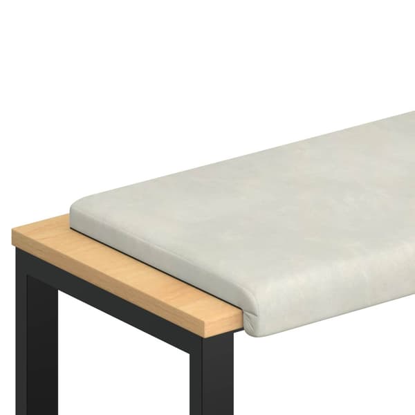 Bänk kudde Sammet (V) Gräddvit Djup 35 cm