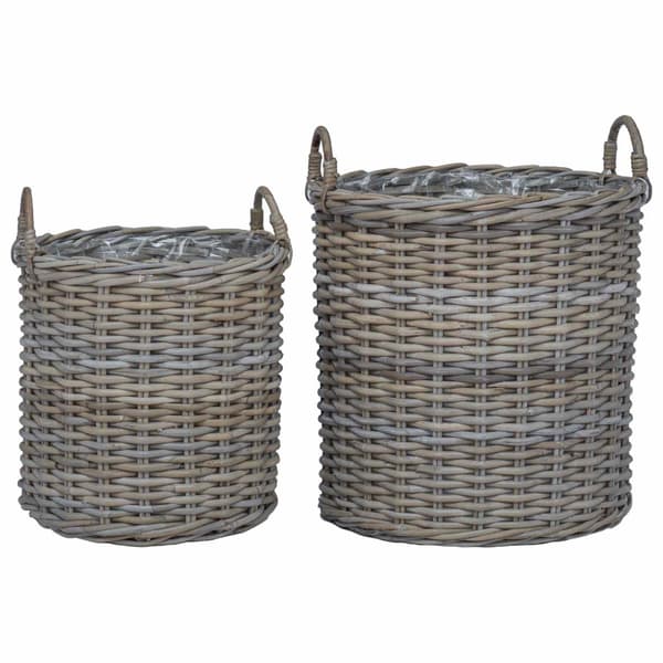 Planteringskorg med lagring 2 pcs Grå Lacak rotting