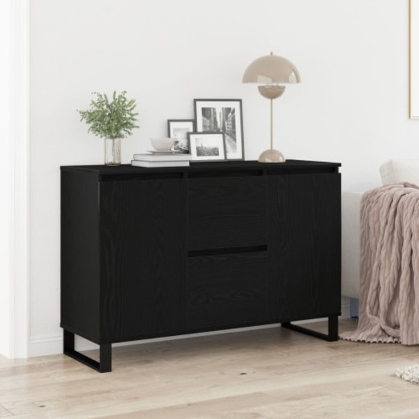 Sideboard svart ek 104x35x70 cm konstruerat trä