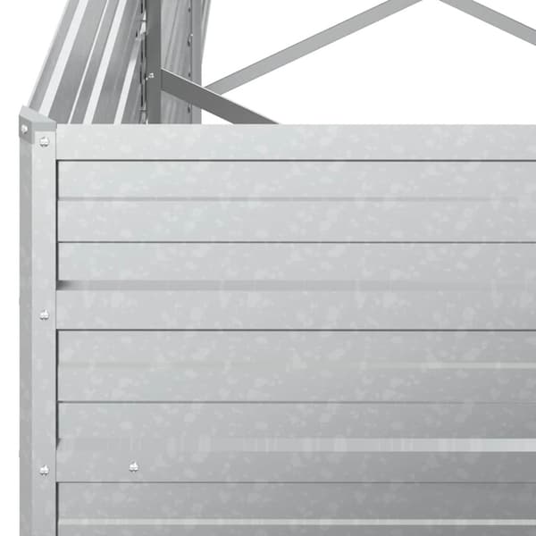 Odlingslåda upphöjd galvaniserat stål 240x40x77 cm silver