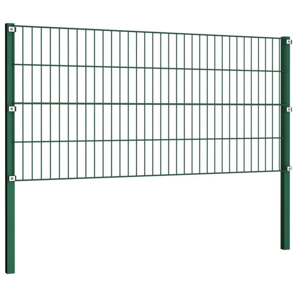 Staketpanel med stolpar järn 867x80 cm grön