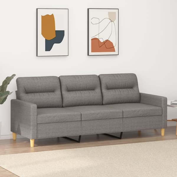 3-sitssoffa taupe 180 cm tyg