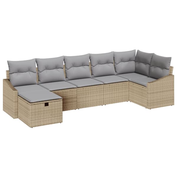 Soffset med kudde med lagring Beige konstrotting
