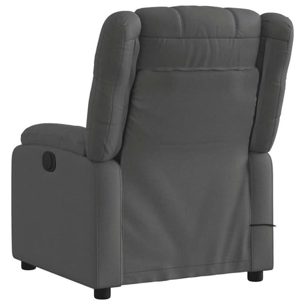 Massagefåtölj mörkgrå tyg
