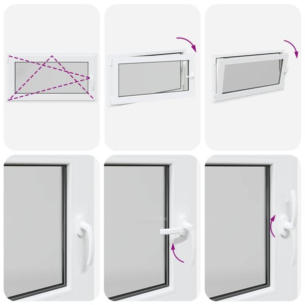 Källarfönster RISOR Vit 110 x 50 cm PVC och glas