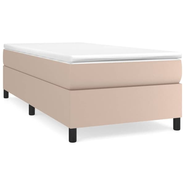 Boxspring-sängram cappuccino 100x200 cm konstläder