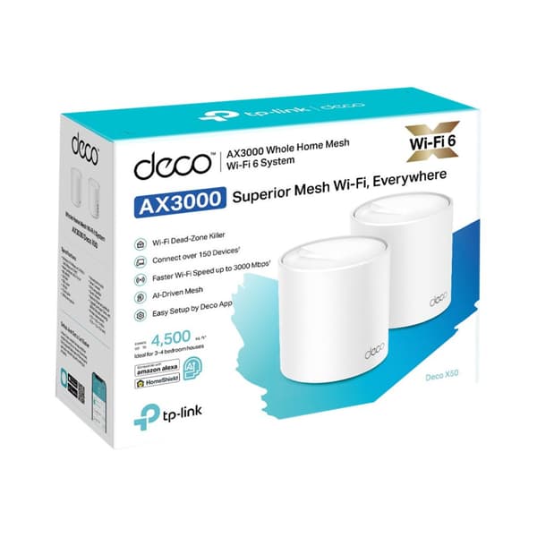 TP-Link Deco X50 - Wifi-system - Wi-Fi 6 - skrivbordsmodell