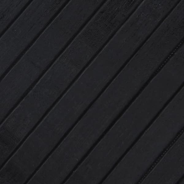 Matta rund svart 100 cm bambu
