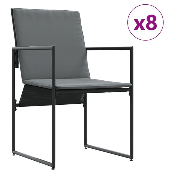 Trädgårdsmöbelset 13 pcs Svart Stål