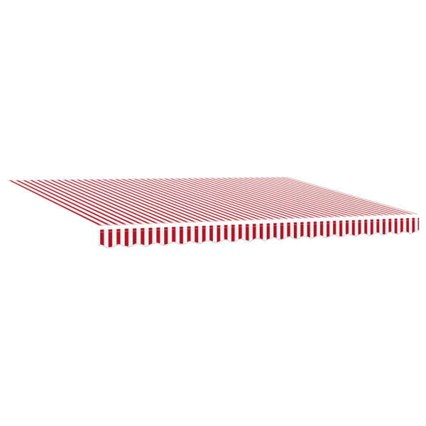 Markisram Röd och Vit 450 × 300 cm Polyester med PU-beläggning