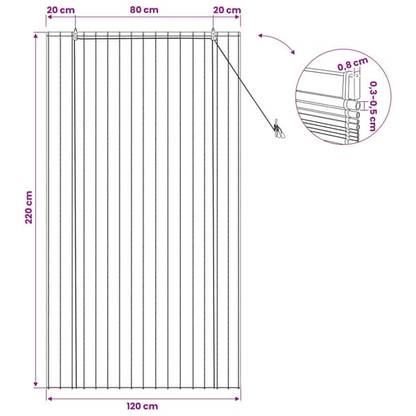 Rullgardin Brun 120 x 220 cm Vass