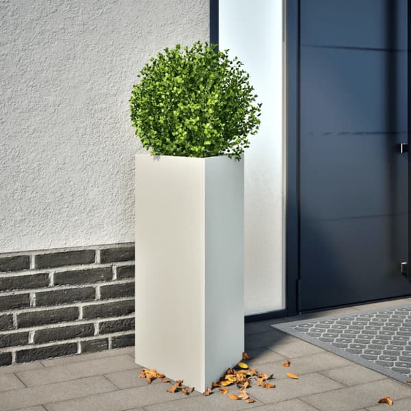 Odlingslådor 2 st vit triangulär 40x34,5x75 cm stål