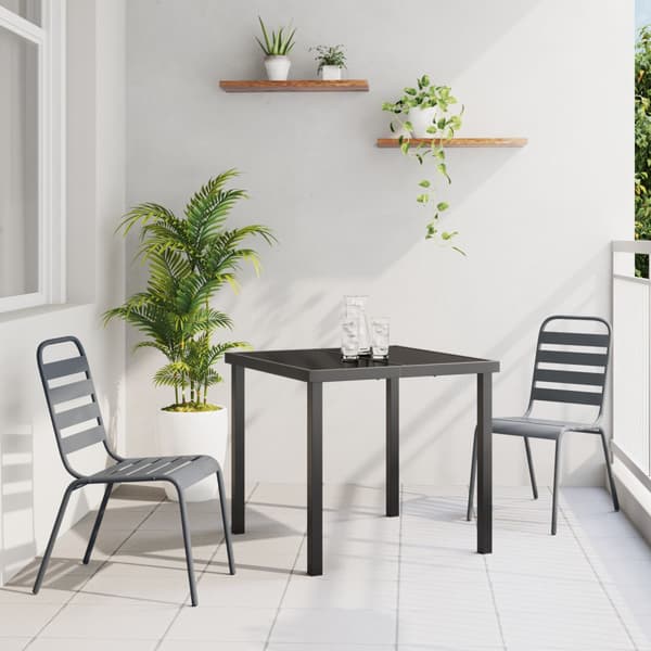 Trädgårdsmöbelset 3 pcs Antracit Pulverlackerat stål