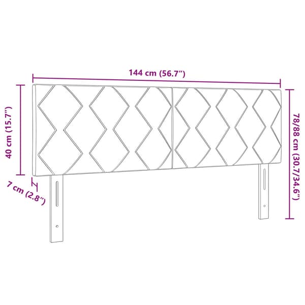 Huvudgavel Mörkblå 144 cm Sammet