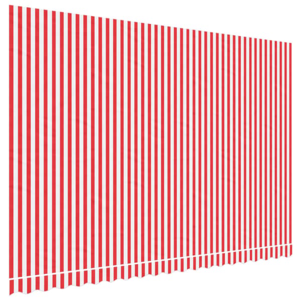 Ersättningstyg för markis röd och vit 4,5x3 m polyester