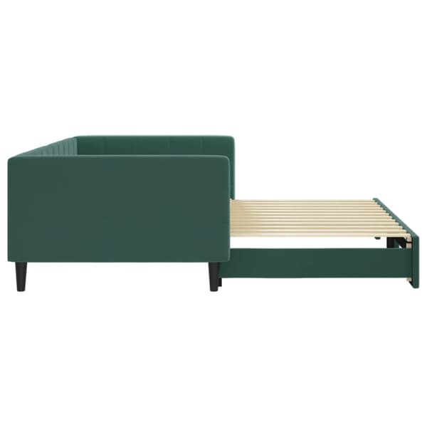 Dagbädd utdragbar mörkgrön 100x200 cm sammet