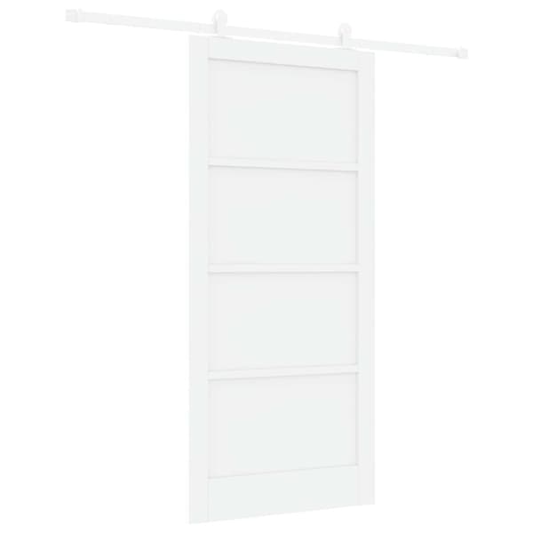 Skjutdörr 93 x 202 cm Konstruerat trä Vit