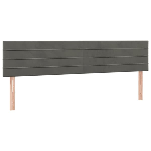Ramsäng med madrass & LED mörkgrå 120x190 cm sammet